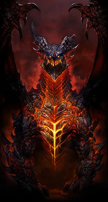 Картинка WoW Драконы Deathwing Фантастика Игры