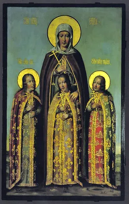 Набор для вышивания крестом PANNA Икона Святых мучениц Веры, Надежды,  Любови и матери их Софии