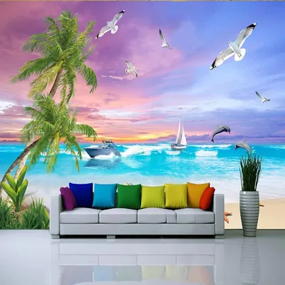 Фотообои Море и пляж, вид с террасы артикул Na-026 купить в Мытищах |  интернет-магазин ArtFresco