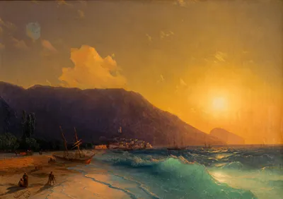 Картина Море Вид из Окна, море и солнце пейзаж, цветы на окне картина •  современные художники