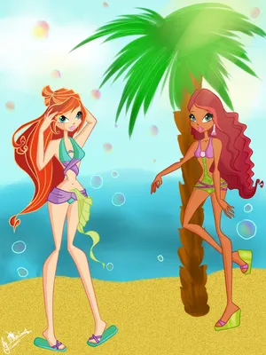 Блум и Лейла на пляже - Винкс - YouLoveIt.ru
