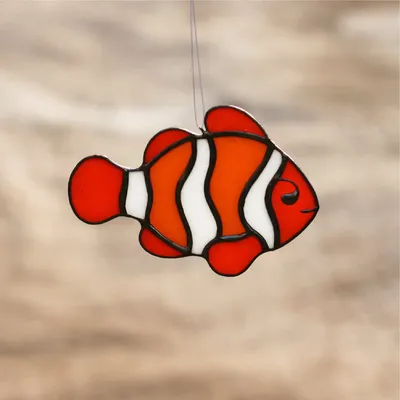 Витраж рыба подарок на окно. Stained glass window gift fish