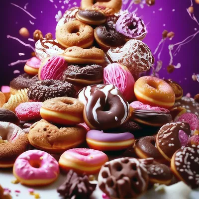 Эстетика вкусняшек, пончики, шоколадное…» — создано в Шедевруме
