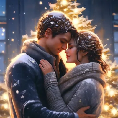 Пара влюбленных на свидании зимним днем в снежную метель стоковое фото  ©alexkich 218417048
