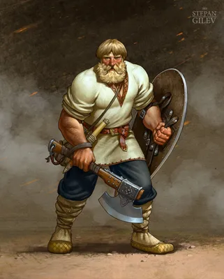 Славянский воин с мечом со щитом …» — создано в Шедевруме