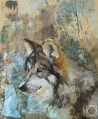Волк и волчица на фоне леса\" Арт.\"МЖ2617\"