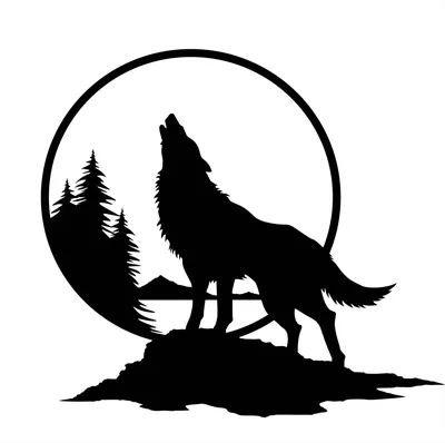 Волк воет на луну рисунок - фото и картинки abrakadabra.fun