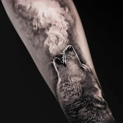 Силуэт волка, воющего на луну, созданный с помощью генеративного ии |  Премиум Фото