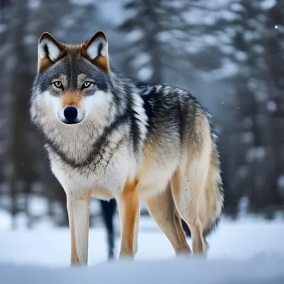 Волк с волчицей зимой на солнышке …» — создано в Шедевруме