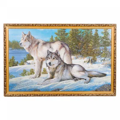 Картина на холсте \"Волк зимой\"