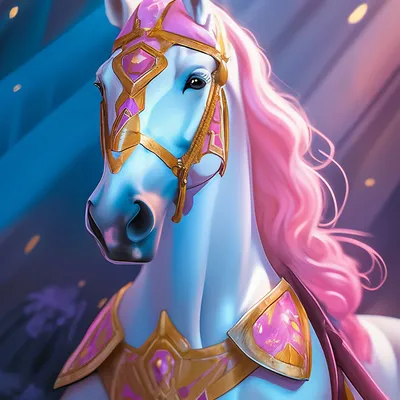 Волшебная лошадь, красивый доспех, …» — создано в Шедевруме