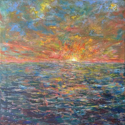 Картина «Восход солнца на море», Ольга Комисарюк