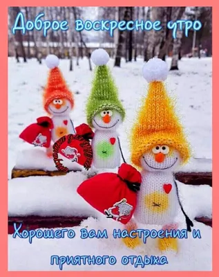 ВОСКРЕСЕНЬЕ! ⛄ ПОЗИТИВА 🍊🍎🍋 и главное ЗДОРОВЬЯ ! ❤🌲😉❄💐⛄😘🌲⛄😋❄❤  Улыбнись, и весь мир улыбнется тебе в ответ! ❄🌞… | Цитаты о шитье,  Открытки, Вязаные игрушки