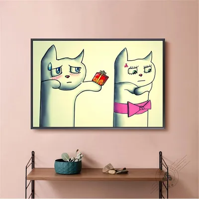 Картина на холсте интерьерная \"смешные кошки кошечка котики коты забавные\"  30x40 животные кот кошка в комнату на стену в спальню - купить по низкой  цене в интернет-магазине OZON (579705461)