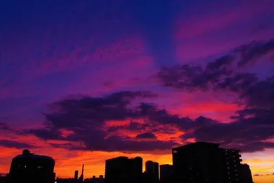 Закатное небо в городе городской закат эстетика розового заката закат без  обработки розовые облака | Закаты, Облака, Пейзажи