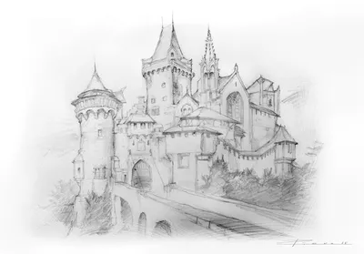 Замок нарисованный карандашом - 57 фото