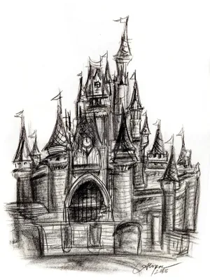 Рисунки для срисовки замок (51 шт)