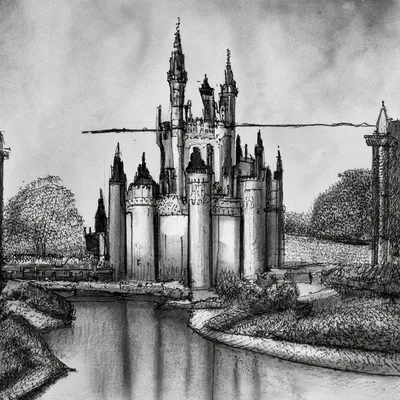 Рисунки замков для срисовки (85 фото)