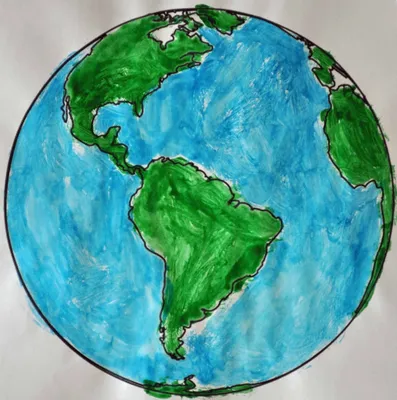 Земля рисунок планета для детей карандашом - 49 фото