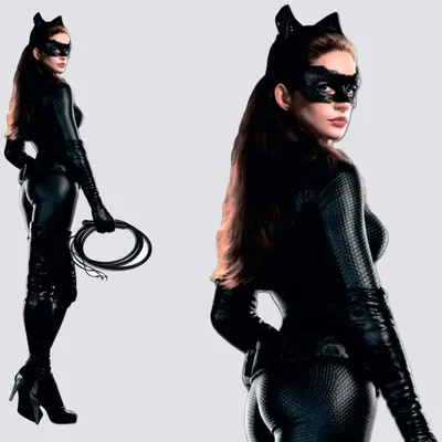 Женщина кошка в черном костюме с …» — создано в Шедевруме