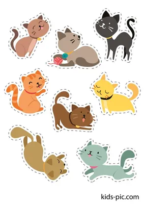 цветные шаблоны кошек для вырезания из бумаги распечатать | Кошачий день  рождения, Кошачьи поделки, Оригами кошка