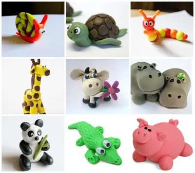 Животные из пластилина | งานฝีมือจากกระดาษ, ดินเหนียว, ศิลปะ