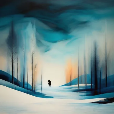 Зима природа абстракция минимализм» — создано в Шедевруме