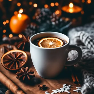 Зима,кружка горячего кофе,вид из …» — создано в Шедевруме