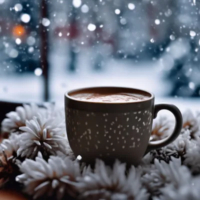 Чашка Горячего Кофе Чая Шоколада Холодном Свежем Белом Снегу Зима стоковое  фото ©PantherMediaSeller 503208254