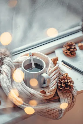 Горячий кофе в красной чашке Чашка кофе Swathed в шарфе Зима Иллюстрация  вектора - иллюстрации насчитывающей открытка, связано: 103138631