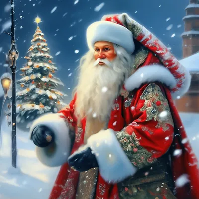 Русский красивый дед мороз, зима, …» — создано в Шедевруме
