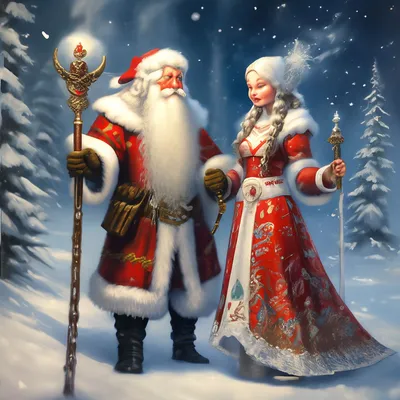 Дед Мороз и Снегурочка» — создано в Шедевруме