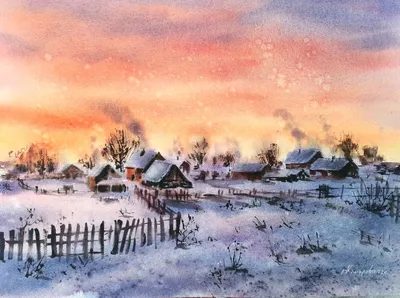 Деревня зимой стоковое изображение. изображение насчитывающей праздник -  158796047