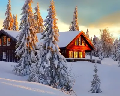 Картинки зима дома фотографии