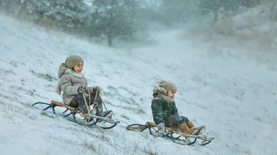 двое маленьких детей веселятся с собакой в красивой зимней природе с  покрытыми снегом горами. зима Стоковое Фото - изображение насчитывающей  друзья, утеха: 235372156