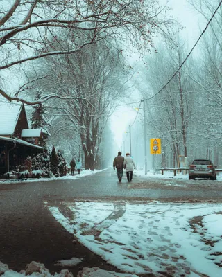 Скачать обои дорога, снег, зима, люди, road разрешение 2560x1440 #41150