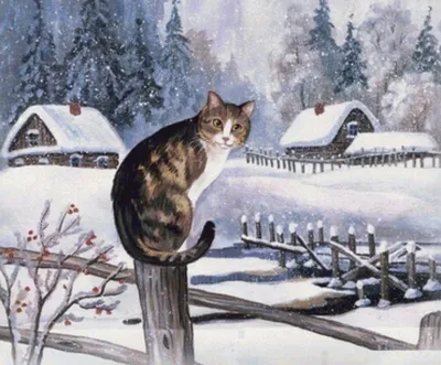 Съедобная картинка №743. Котики зимой | sweetmarketufa.ru