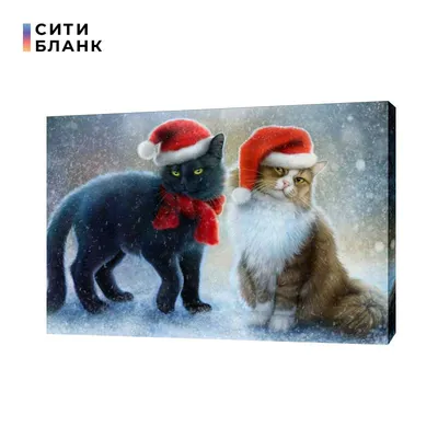 ᐉ Купить Картина по номерам Санта котик BS51356 • цена 245 грн в Украине