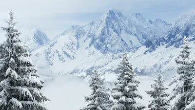 Зима в Альпах скачать фото обои для рабочего стола