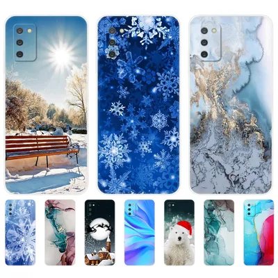 Чехол для Samsung A03S 164,3 мм, задняя крышка телефона для Samsung Galaxy  A03s a037, силиконовый чехол с мраморным рисунком снежинок, зима, Рождество  | AliExpress