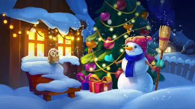 Обои Новый год, Рождественский день, елка, зима, снег Full HD, HDTV, 1080p  16:9 бесплатно, заставка 1920x1080 - скачать картинки и фото