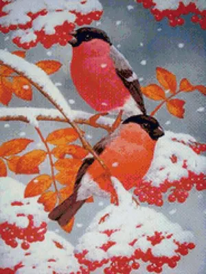 Дерево из бисера Зимняя рябина \"Снегири\" – заказать на Ярмарке Мастеров –  7M3NPBY | Деревья, Москва