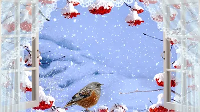 Зима за окном рисунок - 75 фото
