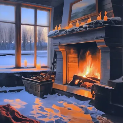 Зима за окном, новый год» — создано в Шедевруме