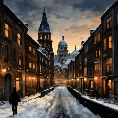 Волшебный зимний город в горах, …» — создано в Шедевруме
