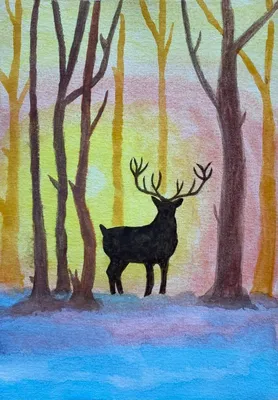 вектор зимний лес с оленями диких животных севера вектор PNG , сцена,  нарисованный, коллекция PNG картинки и пнг рисунок для бесплатной загрузки