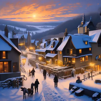 Зимний вечер в деревне» — создано в Шедевруме