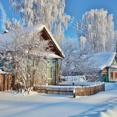 Зимний вечер в деревне... | Фотосайт СуперСнимки.Ру