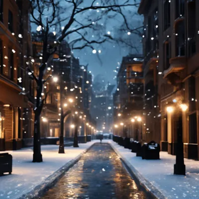 Зимний вечер в городе» картина Темирова Ырысбая маслом на холсте — купить  на ArtNow.ru