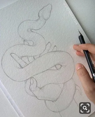 рисунок змея | Рисунок в стиле хиппи, Рисунок сердца карандашом, Рисунок